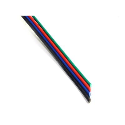Színes vezeték RGB LED szalaghoz, 4 eres (fekete/kék/piros/zöld)